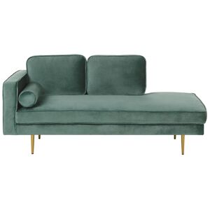 Beliani Chaise longue en velours vert menthe côte gauche