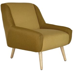 Mathi Design Fauteuil retro tissu bicolore ocre