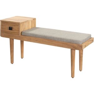 Rendez-Vous Deco Banquette d'entree en bois et tissu gris avec tiroir