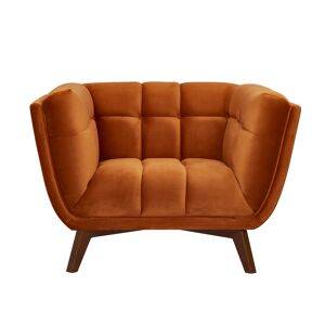 Rendez-Vous Deco Fauteuil en velours orange curcuma