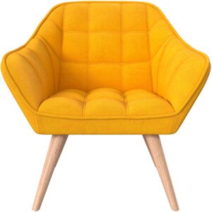 Rendez-Vous Deco Fauteuil en tissu jaune avec accoudoirs