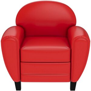 Rendez-Vous Deco Fauteuil rouge en croute de cuir enduite