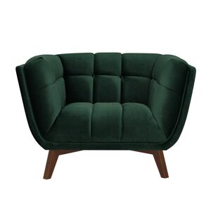 Rendez-Vous Deco Fauteuil en velours vert fonce