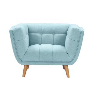 Rendez-Vous Deco Fauteuil capitonne en tissu bleu clair