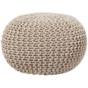 Beliani Pouf en coton beige 50 x 35 cm