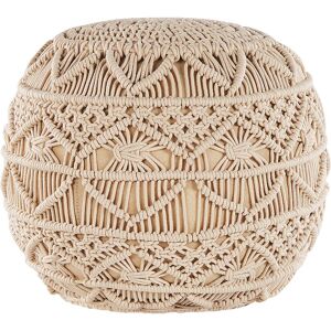 Beliani Pouf en coton beige 40 cm