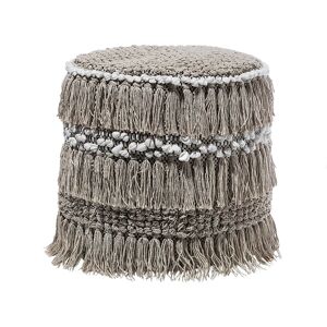 Beliani Pouf en coton beige 43 x 44 cm