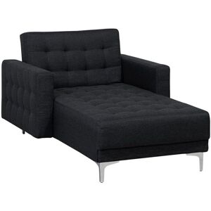 Beliani Chaise longue en tissu gris graphite