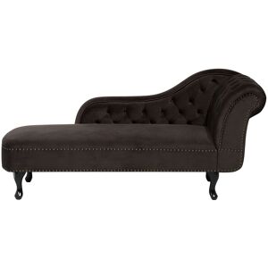 Beliani Chaise longue en tissu marron