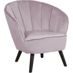 Beliani Fauteuil en velours rose