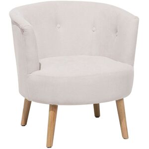 Beliani Fauteuil club en tissu blanc casse