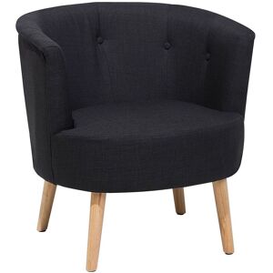 Beliani Fauteuil club en tissu noir