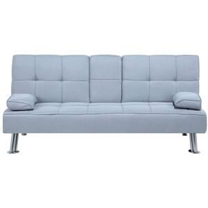 Beliani Canape convertible 3 places en tissu gris clair