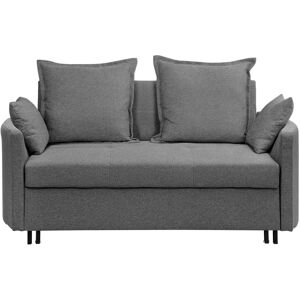 Beliani Canape convertible 2 places en tissu gris