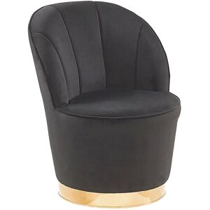 Beliani Fauteuil en velours noir