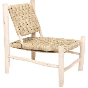 HYDILE Fauteuil naturel en corde et en bois d'eucalyptus 77x58x70