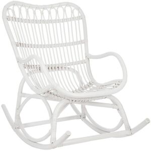 Meubles & Design Fauteuil a bascule en rotin blanc