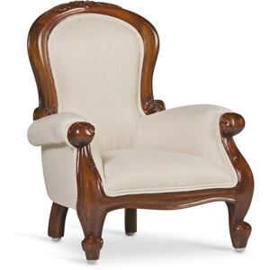 MOYCOR Fauteuil baby en bois d'acajou marron et polyester blanc