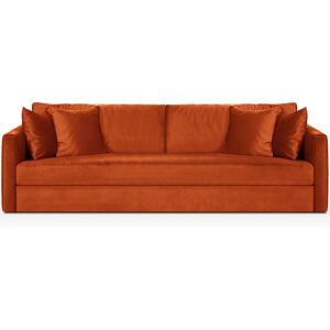 Homifab Canape 4 places en velours rouille + 4 coussins deco