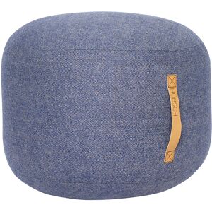 Hübsch Pouf design rond laine chevrons bleu