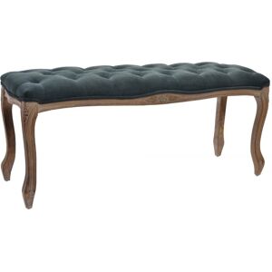 Wadiga Banquette capitonnee classique bois naturel et polyester gris