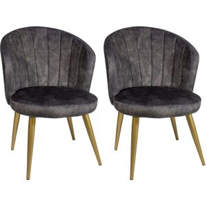 Now s Home Lot de 2 fauteuils en velours gris