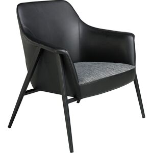 Angel Cerda Fauteuil en tissu et croute de cuir noir