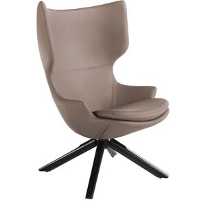 Angel Cerda Fauteuil pivotant croute de cuir vison