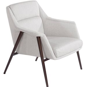 Angel Cerda Fauteuil tissu blanc et pieds acier brun