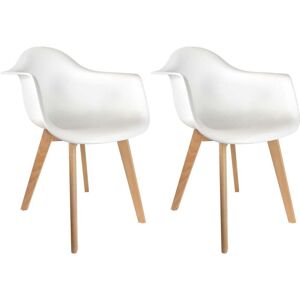 The concept Factory Fauteuil scandinave en polypropylene (lot de 2) blanc