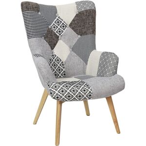 The Home Deco Factory Fauteuil assise en tissu patchwork