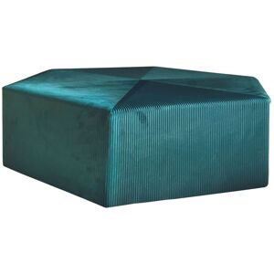 The Home Deco Factory Pouf XXL design velours L. 75 x H. 30 cm bleu canard