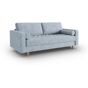 Micadoni Home Canape convertible 3 places en tissu structure bleu clair