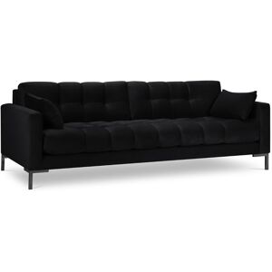 Micadoni Home Canape 4 places en tissu velours noir