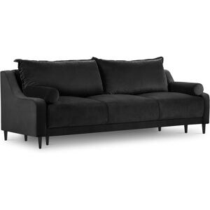 Micadoni Home Canape 3 places en velours noir