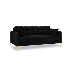 Micadoni Home Canape 3 places en tissu velours noir