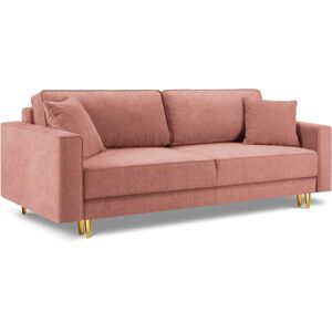 Micadoni Home Canape convertible 3 places en tissu structure rose