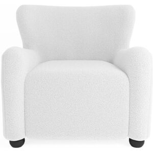 Potiron Paris Fauteuil blanc effet laine bouclee