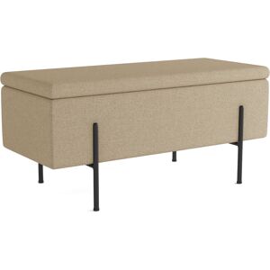 Potiron Paris Banquette-coffre beige en bois, metal et tissu