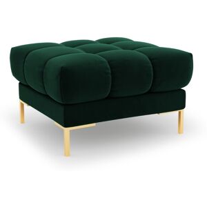 Micadoni Home Pouf 1 place en tissu velours vert bouteille