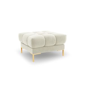 Micadoni Home Pouf 1 place en tissu velours beige clair