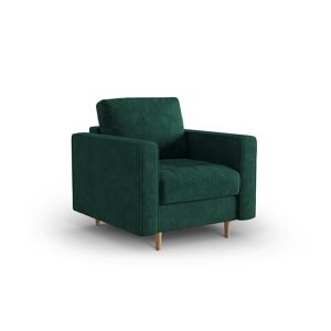 Micadoni Home Fauteuil en tissu structure vert bouteille