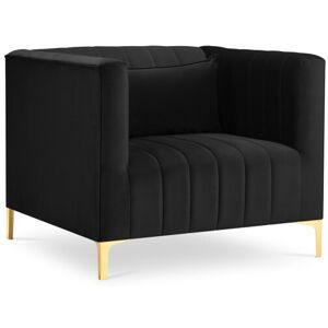 Micadoni Home Fauteuil en velours noir