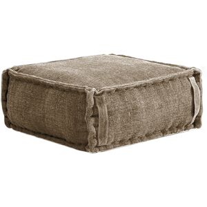 RNT by Really Nice Things Pouf carre en coton revetu effet lave sable.