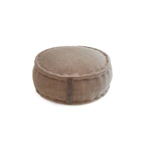 RNT by Really Nice Things Pouf rond en coton revetu effet lave sable.