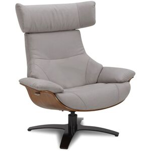 My New Design Fauteuil en Microfibre et chene Naturel - Microfibre Gris