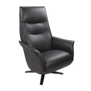 My New Design Fauteuil de Relaxation Manuel Design - Cuir Noir