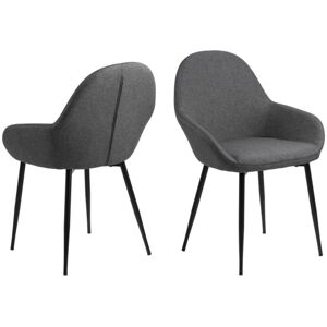 Hellin Lot de 2 fauteuils en tissu