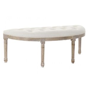 Wadiga Banquette demi-lune capitonnee classique bois et polyester beige