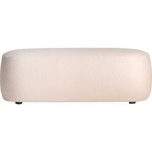 Lastdeco Repose- Pied en Coton Boucle Blanc, 109x49x36 cm